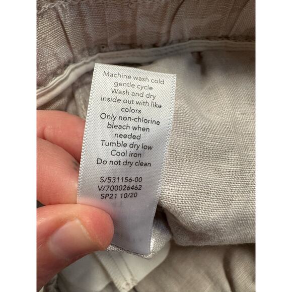 Athleta Cabo Tide Linen Jogger Women’s Size 4T Tall Natural Beige Camo Print - Picture 9 of 12